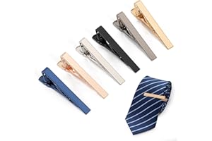 6 Pcs Tie Clip for Men, Classic Style Tie Bar, Tie Pin Tie Clips Set for Men, Business Wedding And Daily Life Gift for Father