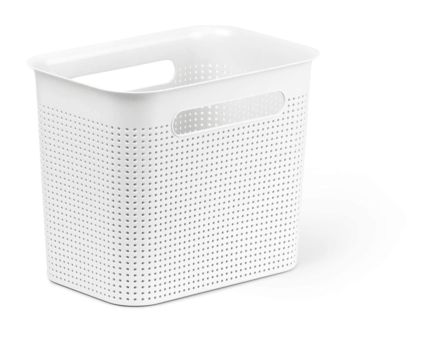 Rotho, Brisen, Storage box 7 l with hole pattern, Plastic (PP) BPA-, white, 7l (26,2 x 18,0 x 21,1 cm)