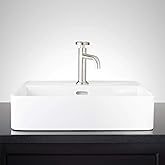 Signature Hardware 447957 Hibiscus 20" Fireclay Vessel Bathroom Sink with Single Faucet Hole