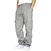 CEHT Men's Cargo Sweatpants Joggers Casual Pants with Pockets for Hiking Athletic Workout