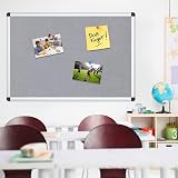 VIZ-PRO Notice Board Grey Felt 90x60 cm with Aluminium Frame view 5