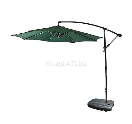 Invezo Impression Luxury Side Pole Patio Umbrella 9 ft Diameter Green with Water Base - Garden Umbrella/Outdoor Umbrella/Large Umbrella/Resort Umbrella/Terrace Umbrella/Lawn Umbrella/Patio Umbrella