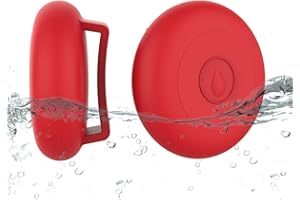 WTYSSN Airtag Dog Collar Holder Waterproof, Hidden Silicone Waterproof Airtag Case for Pet Cat Dog GPS Tracker, Anti-Lost Waterproof Airtag Holders Compatible with Apple AirTag for Dog Cat Collar (Red)