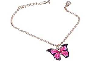 ink2055 Women Elegant Multicolor Alloy Butterfly Pendant Bracelet Anklet Jewelry Gift,Bracelets for Women Teen Girls Gift