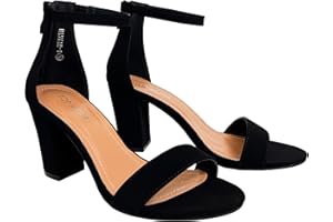 TOP MODA Over the Toe Strap Ankle Wrap Strap Heel Open Toe Medium Heel