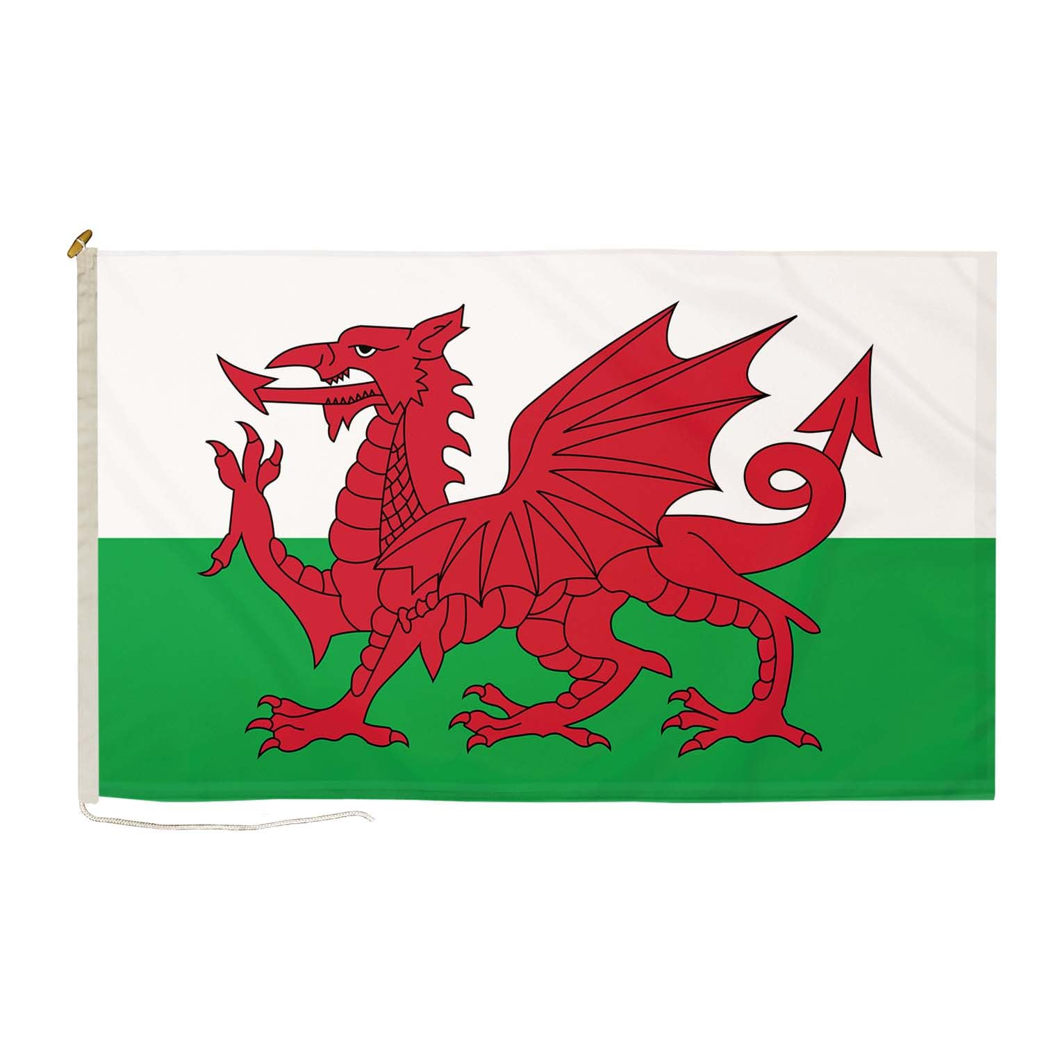 DuraFlag Wales Small Courtesy 20x12" Rope and Toggled Premium Quality 50x30cm Flag