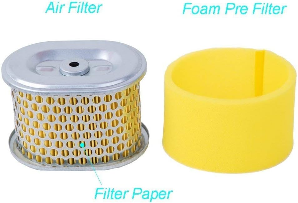 HEYZLASS 2 Pack 17210-ZE1-505 Air Filter, Replace for Honda GX160 GX200 GX140 Engine OEM Air Cleaner and More, Plus Pre Filter: Garden & Outdoor