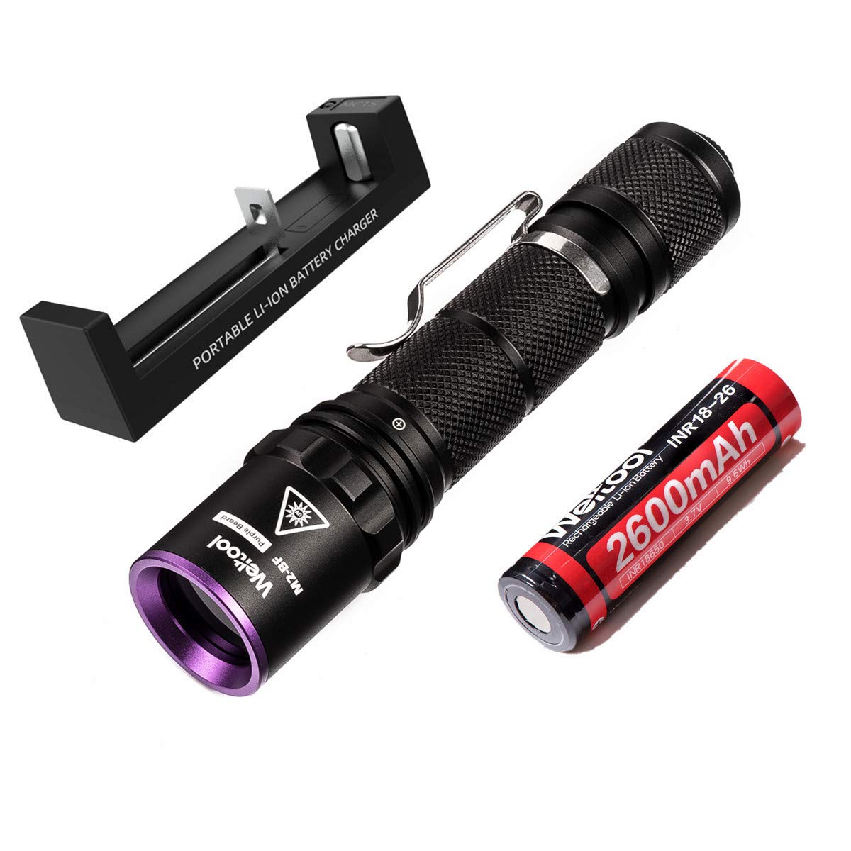 Weltool M2-BF UV Torch,365nm 2060mW LED Black Light Flashlight for UV Glue Curing,Woods Lamp, Ringworm Detection in Cats,Mineral Glowing, Criminal Investigation and AC Leak Detector Rocks