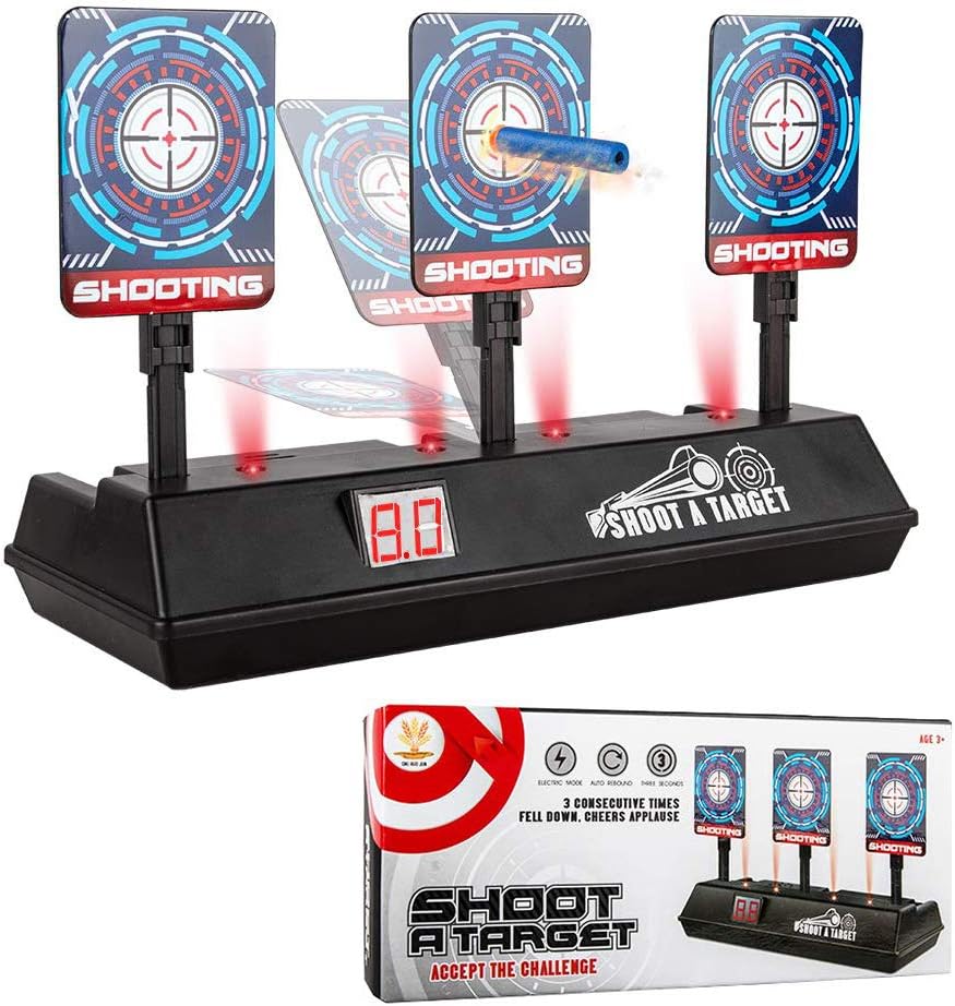 CPSYUB (2019 Updated Edition) Electric Digital Target for Nerf Guns Toys,Scoring Auto Reset Nerf Target for Shooting with Wonderful Light Sound Effect Nerf Guns for Boys Girls