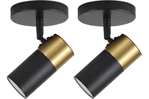 KEESFU Modern LED Ceiling Spotlight Indoor,Black Ceiling/Wall Mount Light with Rotatable Light Head,Industrial Track Lights for Living Room Kitchen Hallway Picture,Gu10 Bulb Not Included.