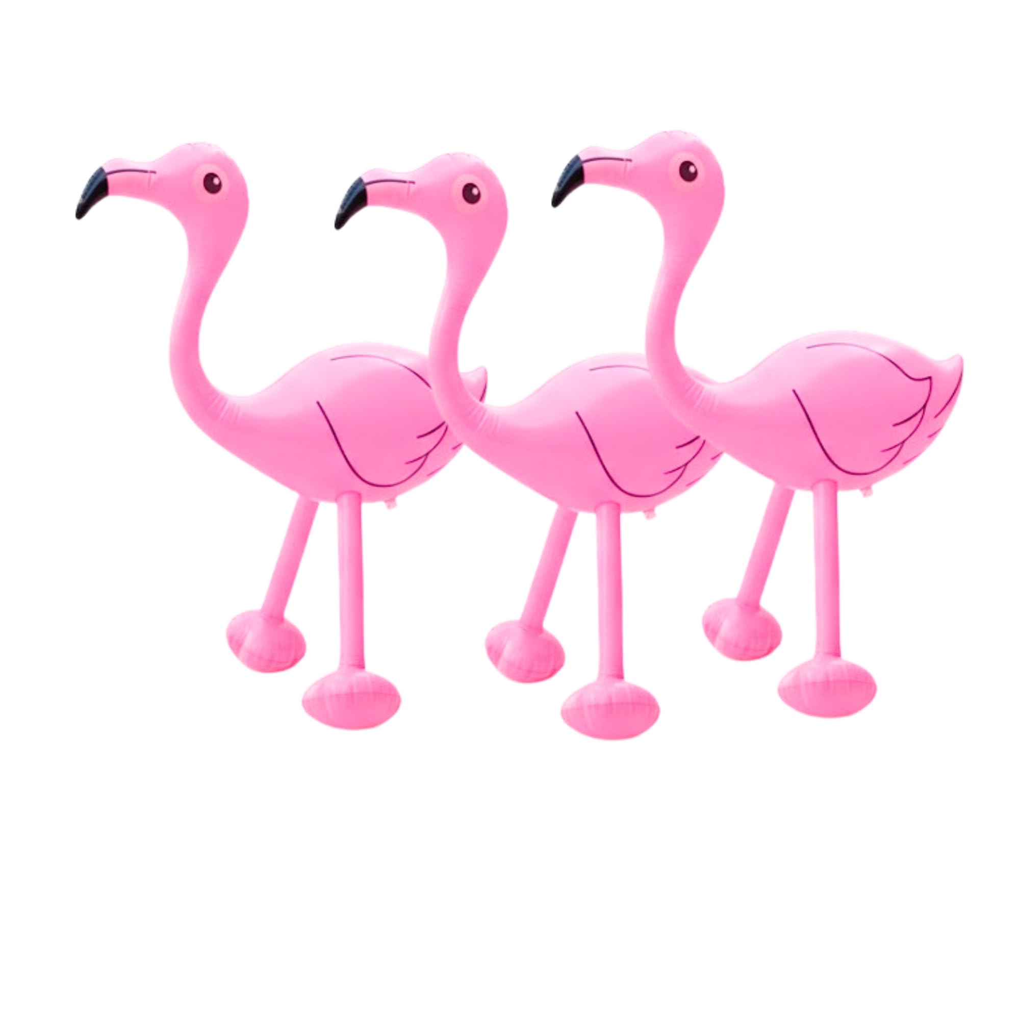 3 Pcs Inflatable Pink Flamingo Blow Up Party Decorations 45 cm, Tropical Hawaiian Luau Fancy Dress Props for Hen Do, Stag Party, Pool Parties, Summer Events and Photo Booth Accessories