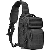 FAMI Tactical Sling Bag Pack Military Rover Shoulder Backpack EDC Assault Range Bag, Water-Resistant with Flag Patch