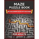 Maze Puzzle Book for Adults: 100 Challenging Modern Rectangular Mazes &mdash; Relaxing Brain Games