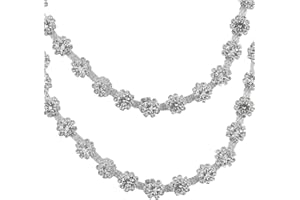 XINGYHENG 10mm 1 Yard Fancy Crystal Close Diamond Chain Flower Shape Trimming Welding Claw Chain Strand String Decorated Crystal Cup Chain for Crafts Project Decorations Arts Furniture