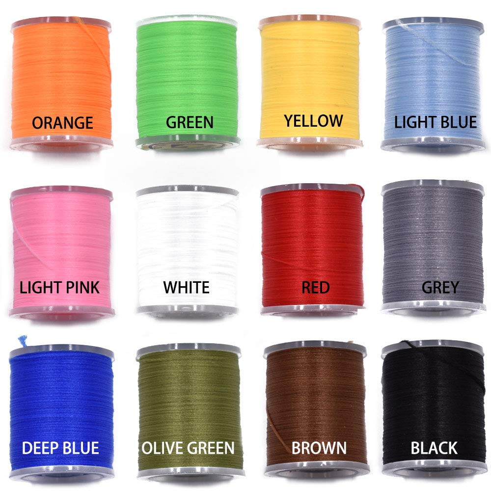 Photo 1 of 12 Colors Set 200 Deniers Elastic Fly Tying Thread Perfect for Dry Wet Flies Buzzers Streamers Fly Tying Materials (12 Colors 200D Set)