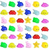 FINGOOO 36 PCS Mochi Ocean Animal Toys, 9 Styles Mini Kawaii Sea Animal Squeeze Toys Party Favors for Kids School Classroom Easter Basket Stuffers