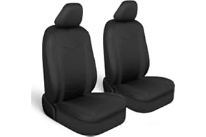 Motor Trend SpillGuard 2 Black Seat Covers for Cars & Seat Covers for Trucks - Neoprene Lining Waterproof Car Seat Covers Front Seats Only - SUV Seat Covers Protector - Forros para Asientos de Carro