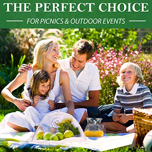 Chefast Food Cover Tents (5 Pack) - Combo Set of Pop Up Mesh Covers in 5 Sizes and a Reusable Carry Bag - Umbrella Screens to Protect Your Food and Fruit from Flies and Bugs at Picnics, BBQ and More - Thumbnail 2