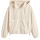 Verdusa Women's Windbreaker Jacket Workout Zip Up Hoodie with Pockets | Rainy Day Outfits, Hiking Jacket for Women, Lightweight Athletic Jacket, Sport Casual Outfit