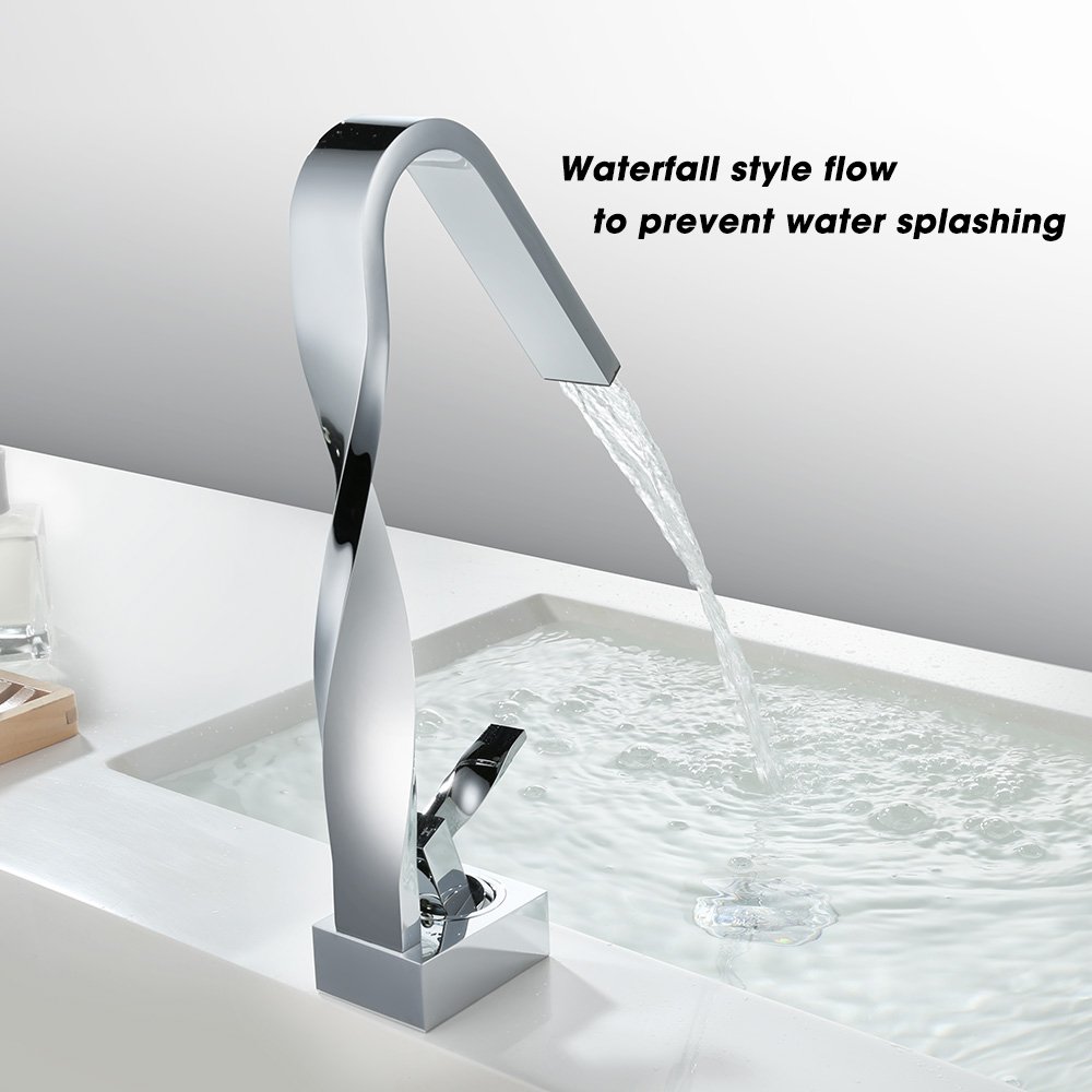 Design-Waschtischarmatur Wasserfall Mischbatterie Bad Wasserhahn