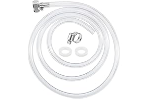 MRbrew Draft Beer Line with Barb Connector, Kegerator Accessory Kit Beer tower Brewing Tubing Hose, 5 Feet Clear Vinyl Tubing Draft Beer Dispensing 3/16" ID 7/16" OD Tubing Hose for Beer Tap D Coupler