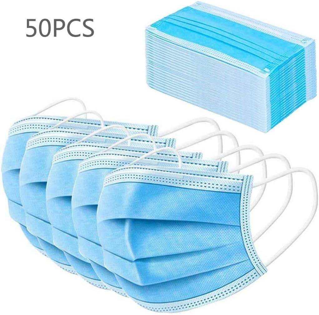 YGSKUY 50Pcs Adults Disposable Filter Covers 3 Ply Earloop Hypoallergenic Breathability Comfort Breathable Beauty Dust Covers