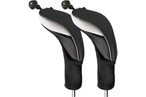 FINGER TEN Golf Club Head Covers Woods Hybrids 2 Pack, Headcovers Men Women 3 5 7 X with Interchangeable Number Tag, Fit All 
