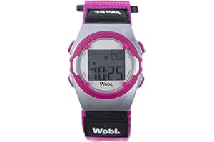 WobL Vibrating 8-Alarm & Repeating Countdown Timer Watch, Medication/Sports/Meetings/Potty Reminders, Pink