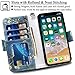 for iPhone X Xs Detachable Leather Wallet Phone Case, with Tempered Glass and Wrist Strap, Enhanced Magnetic Closure, Durable Slim, Luxury Flip Folio Cases for Apple iPhone 10 5.8 (Blossom)