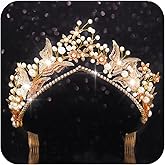 CLOACE Butterfly Crowns for Women Gold Rhinestone Fairy Tiaras Bridal Wedding Headpiece for Bride