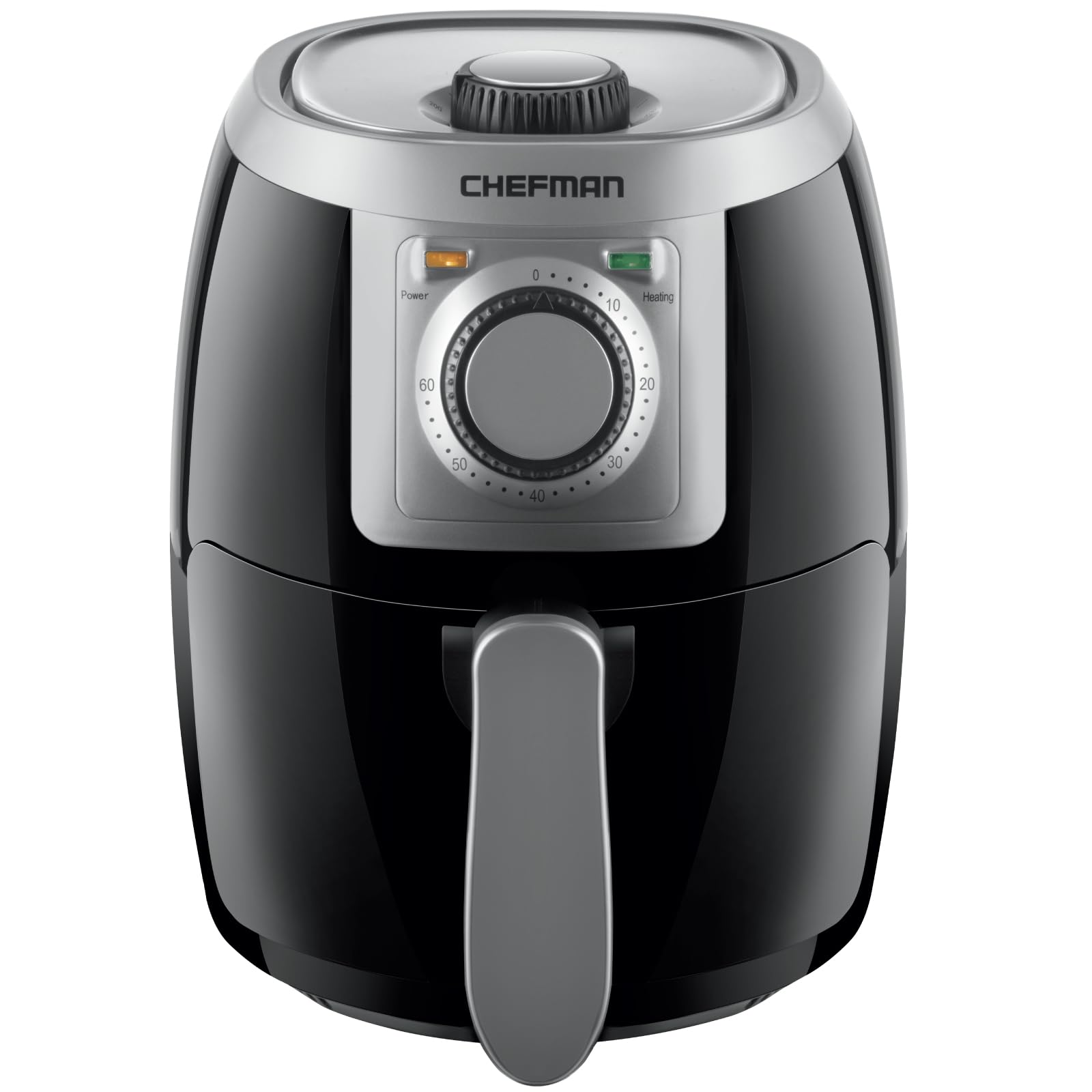 CHEFMAN Small, Compact Air Fryer Healthy Cooking, 2 Qt, Nonstick, User Friendly and Adjustable Temperature Control w/ 60 Minute Timer & Auto Shutoff, Dishwasher Safe Basket, BPA - Free, Black Image