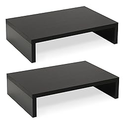 TEAMIX 2-Tier Wood Monitor Stand Riser for 2