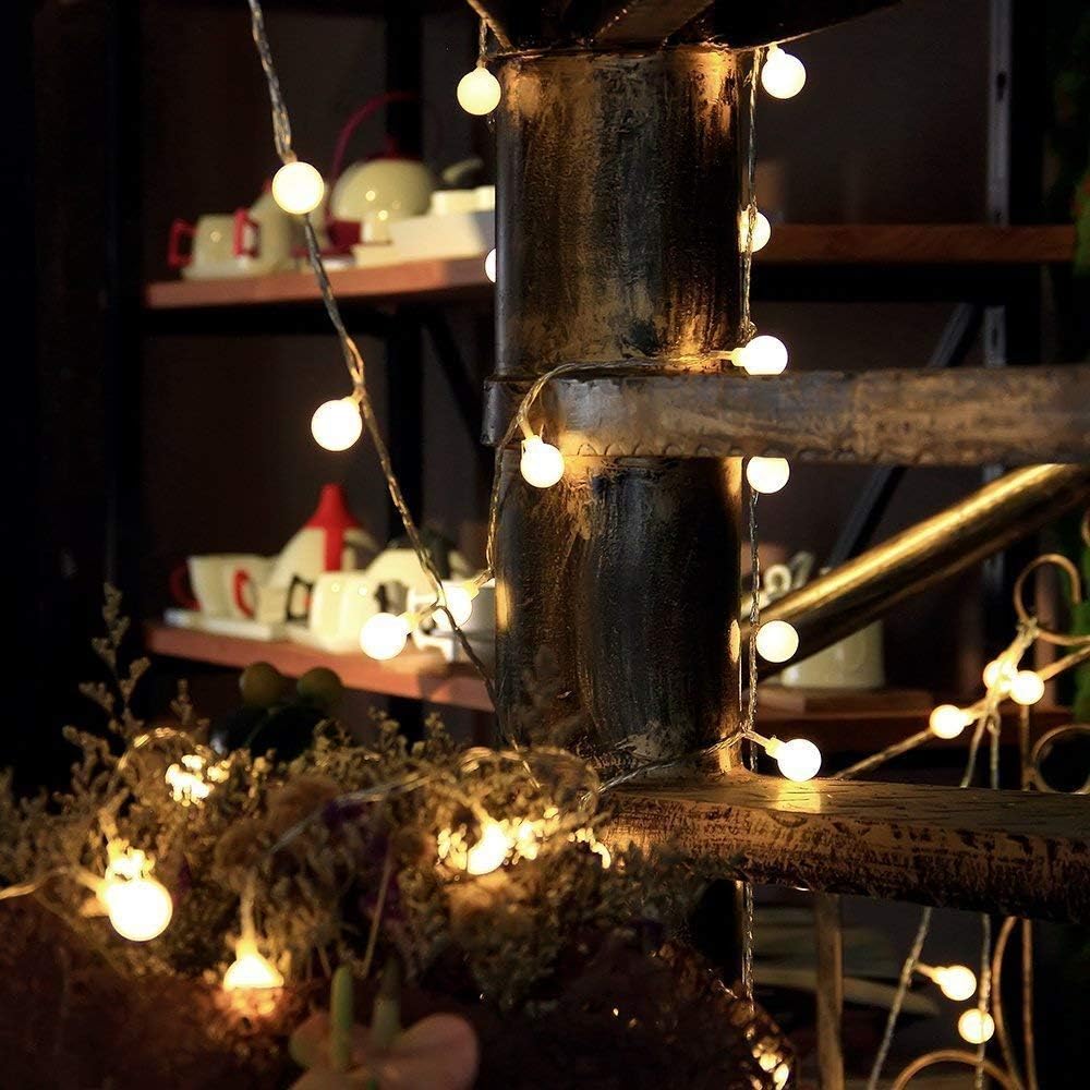 ZOUTOG Battery Operated String Lights, 33ft/10m 100 LED Bulb Warm White Globe String Lights with Remote Controller, Decorative Timer Fairy Light for Christmas/Wedding/Party Indoor and Outdoor : Garden & Outdoor