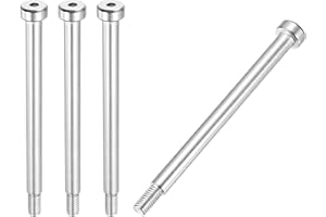 MECCANIXITY 4 Pcs 304 Stainless Steel Shoulder Bolt 6mm Shoulder Dia 70mm Shoulder Length M5x0.8 Thread Hex Socket Shoulder Bolts for Hydraulic Injection Molding Machinery Industries