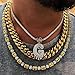 HECHUANG Initial Necklaces for Women 18K Plated Gold Initial Necklace for Men Silver Iced Out Diamond Name Letter Necklace