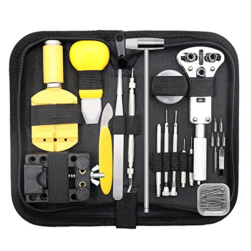 Watch Repair Tool Kit,147 Pcs Professional Spring Bar Tool Set, Case Opener Remover Watch Maintance Band Link Pin Tool Set with Carrying Case