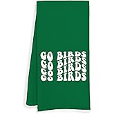 JOQUXI Green Go Birds Football Kitchen Towels, Football Lover Player Fan Gifts Decorative Hand Tea Towels for Bathroom, Sport Fan Gifts Dish Towel Dishcloth, 16x24 Inch