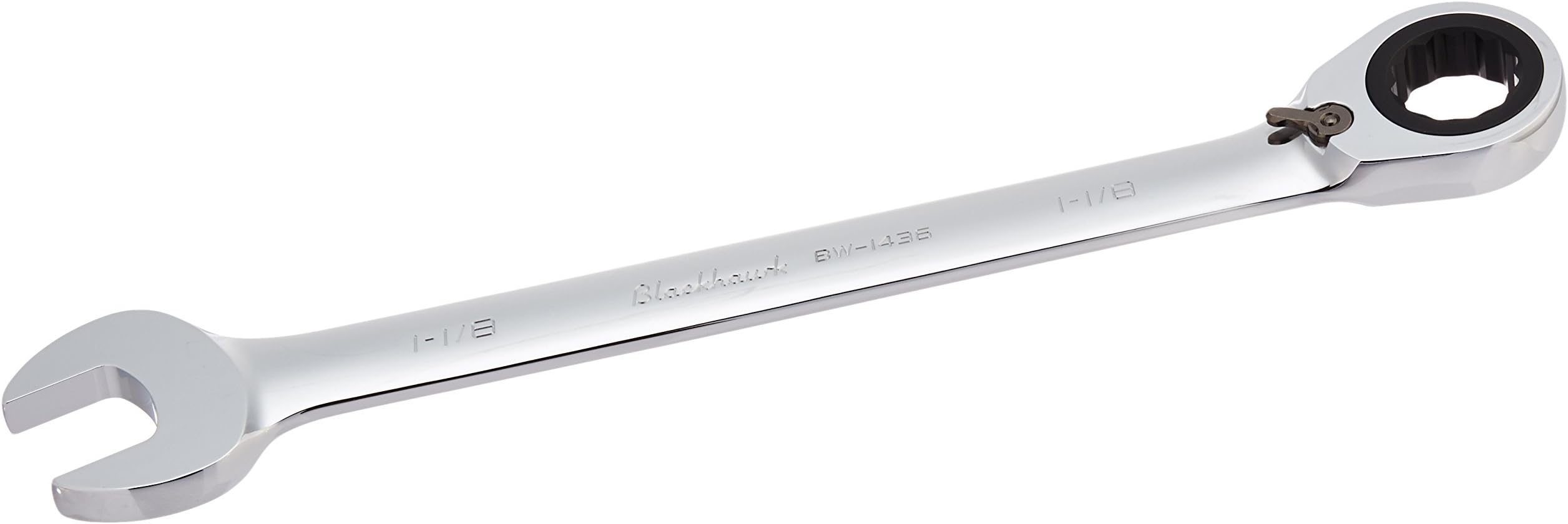 Blackhawk BW-1436 12 Pt Combo Rev Ratcheting Wrench,1-1/8",Full Polish Finish