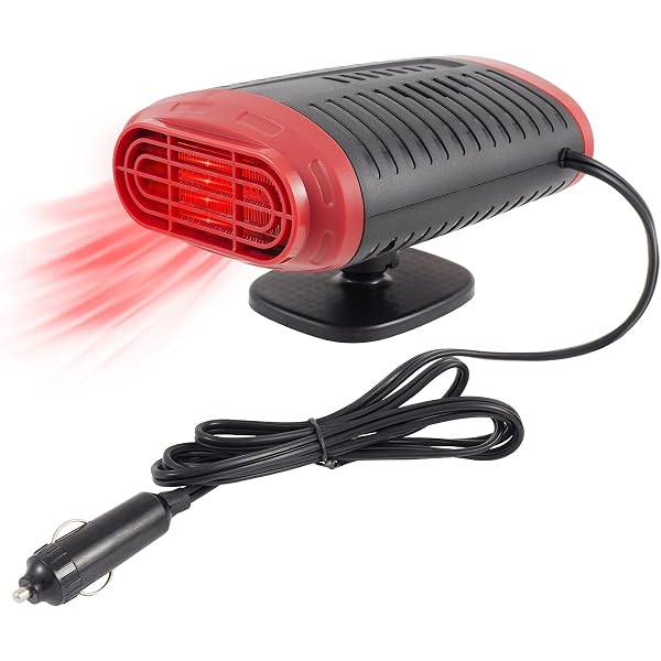 QUUREN Car Heater, 12V 150W Portable Heater Fan Car Fan Windshield  Defroster Car Heating Cooling Fan Defroster Demister 2 in 1 Car Heating  Cooling Fan 360° Rotation Window Defroster (Black u0026 Red) :
