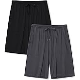 COLORFULLEAF Mens Pajama Shorts Bamboo Lightweight Sleep Shorts Lounge Wear Pajama Pants with Drawstring Pockets 2 or 3 Pack