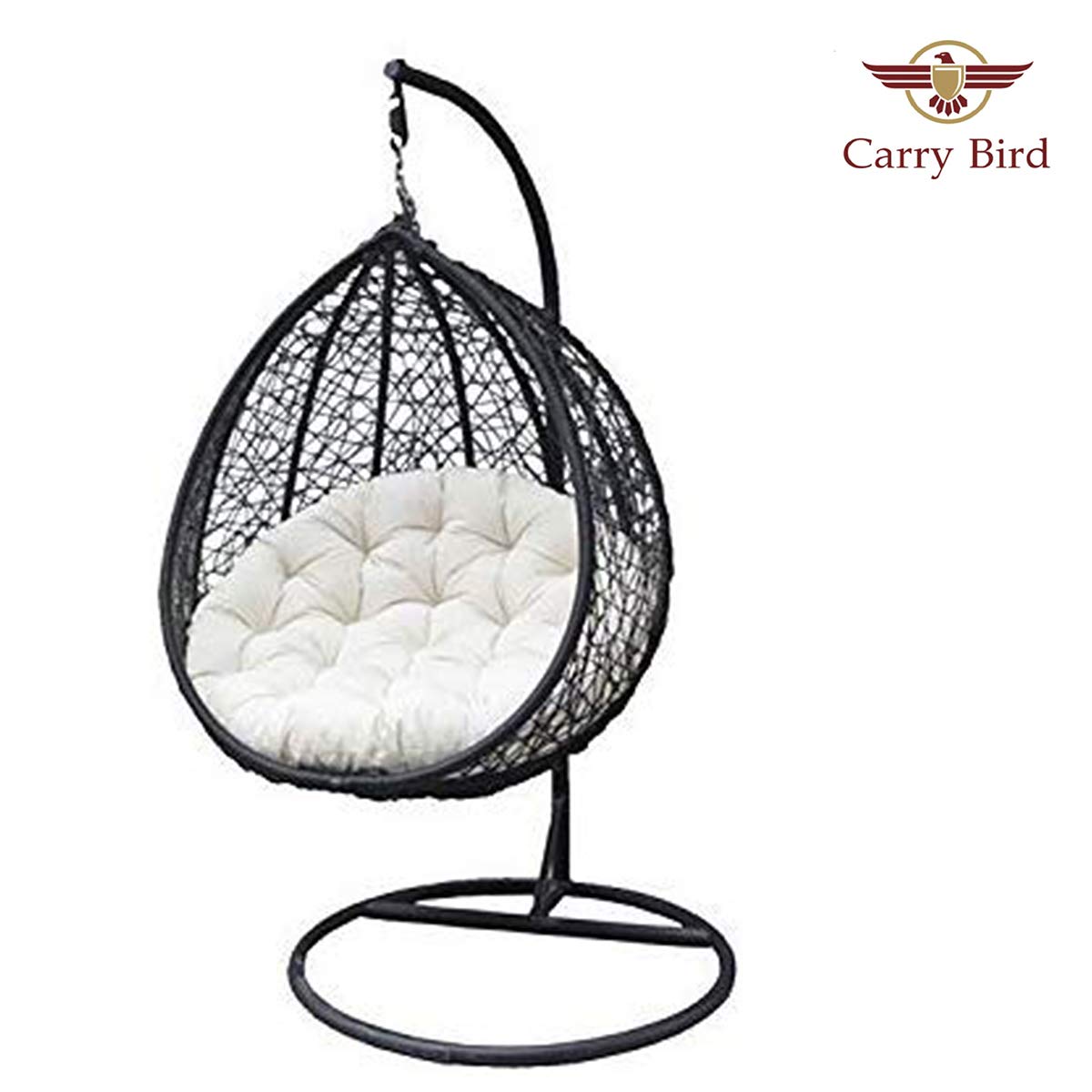 Carry Bird Hanging Swing Chair With Cushion & Hook/Color,Black For