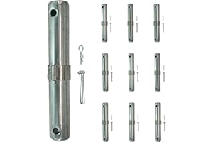 Fudatong 10 Pcs Scaffolding Coupling Pins: 1-3/8" OD x 9" L Heavy Duty Scaffolding Coupling Pin with 1" Collar Scaffold Pins Accessories Scaffolding Spring Locking Pins Connecting Rod - 10 Pack