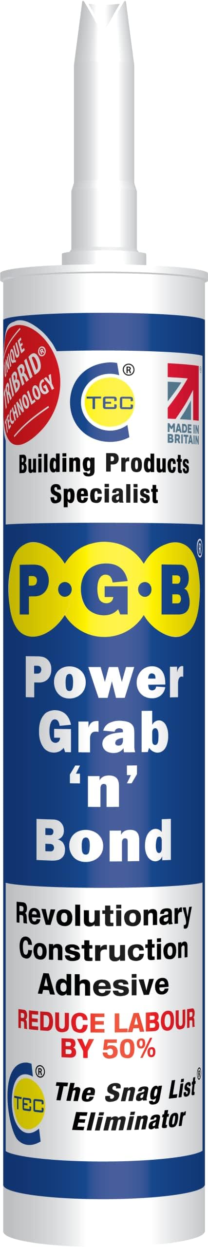 CT1 Power Grab n Bond TRIBRID Adhesive 290ml Grey for Glass Tiles