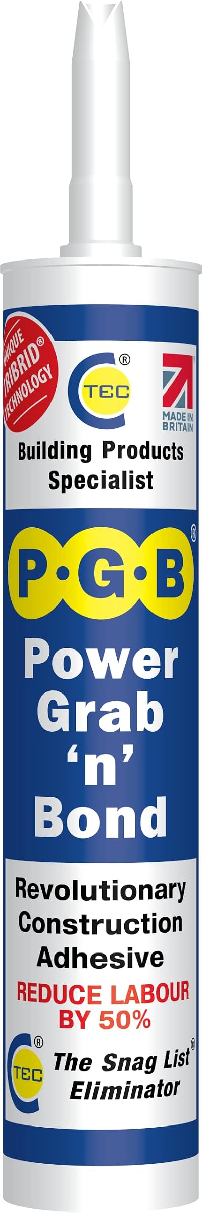 CT1 Power Grab n Bond TRIBRID Adhesive 290ml Grey for Glass Tiles