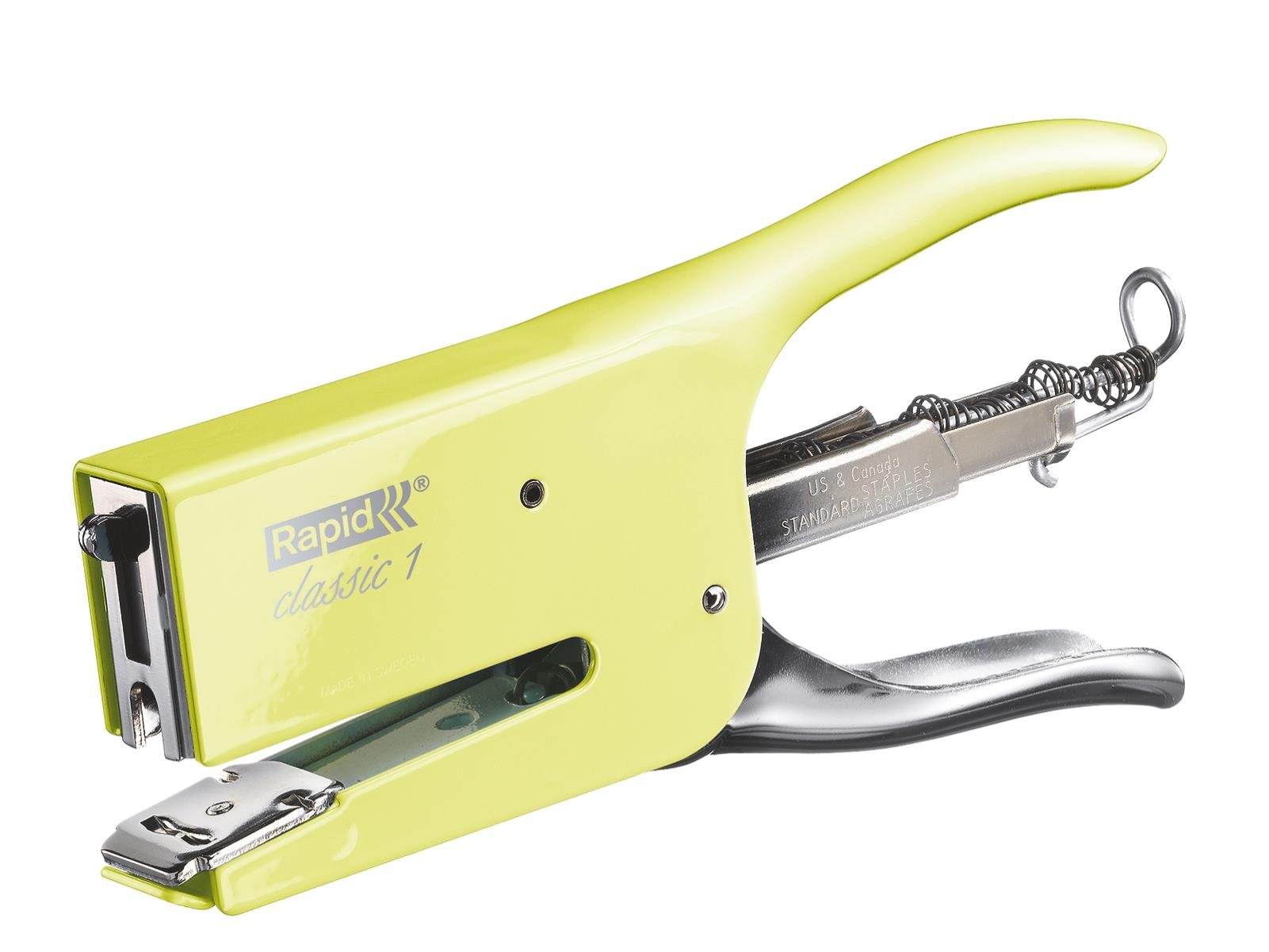 Rapid Retro K1 Stapling Pliers, 50 Sheet Capacity, Stapling and Pinning, Uses 26/6 and 26/8 mm Staples, Metal, Mellow Yellow, 5000499