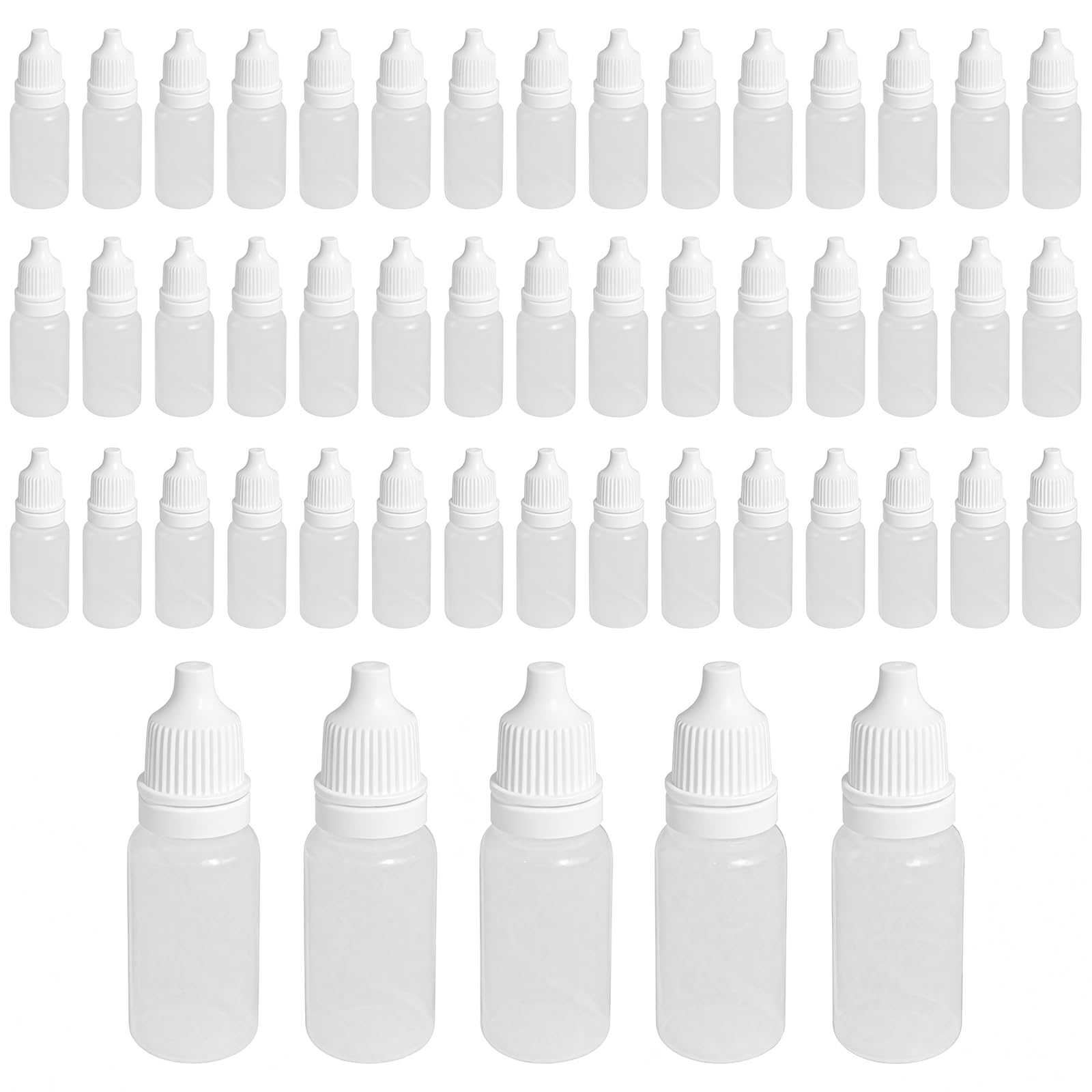 erioctry 50Pcs 30ML Empty Plastic Dropper Dropping Bottles(Drops of Plug Can Removable) Portable Plastic Bottle Eye Liquid Dropper Refillable Bottles Containers (30ML)