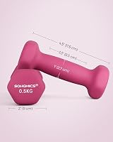 SONGMICS Dumbbells Set 2 x 4 kg Hex Non-Slip Neoprene Coated Blue SYL908Q01 view 5