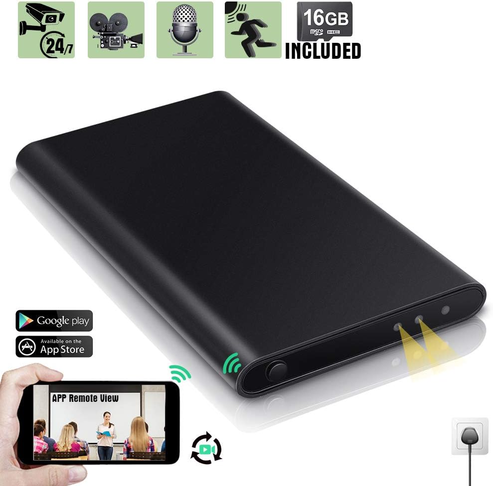 720P HD Wifi Hidden Camera Power Bank - Spy Recorder Audio Camera Support Smartphone Remote View, Loop Recording, 5000mAh Battery Capacity, 16GB Memory Card Built-in