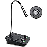 CallToU Window Speaker Intercom System,Dual Way Anti-Interference Intercommunication Microphone Talk Through Glass Window,for Business,Bank,Office,Hospital,Counter,Store,Station,School and More