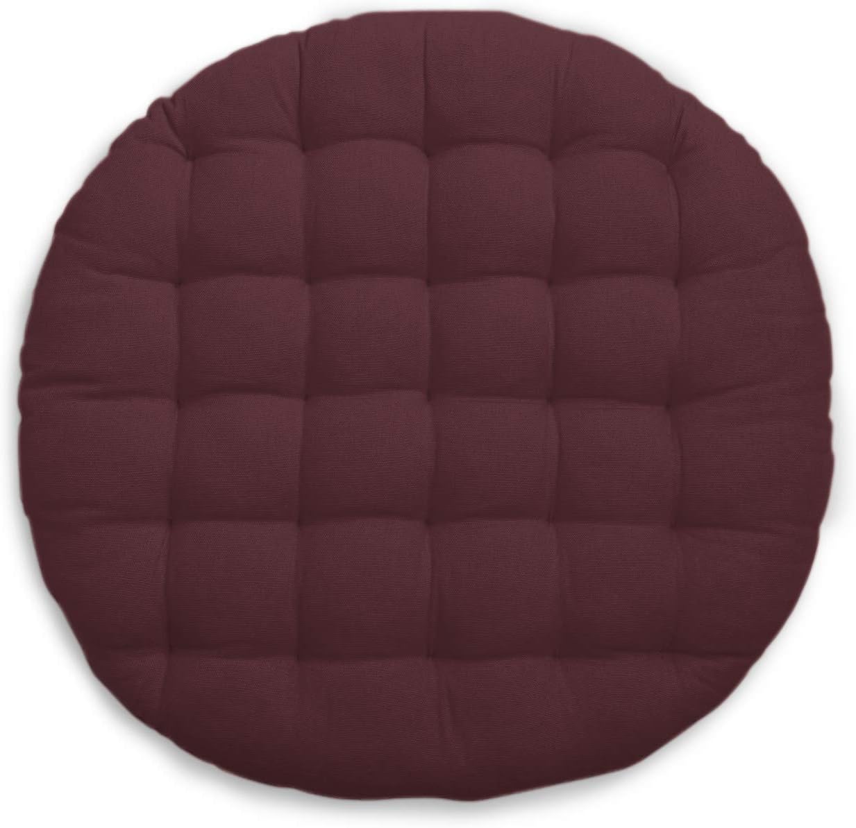 Encasa Home Cotton Zafu Yoga Floor Cushion for Meditation (50 cm Round, Rich Maroon) Solid Dyed Canvas with Micro-Fiber Filling Large Size for Seating Yoga Pooja Guests Living Room Bedroom
